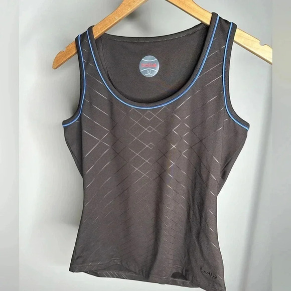 bollé Brown Golf Tank Top with Blue Trim and Geometric Design - Picture 1 of 3